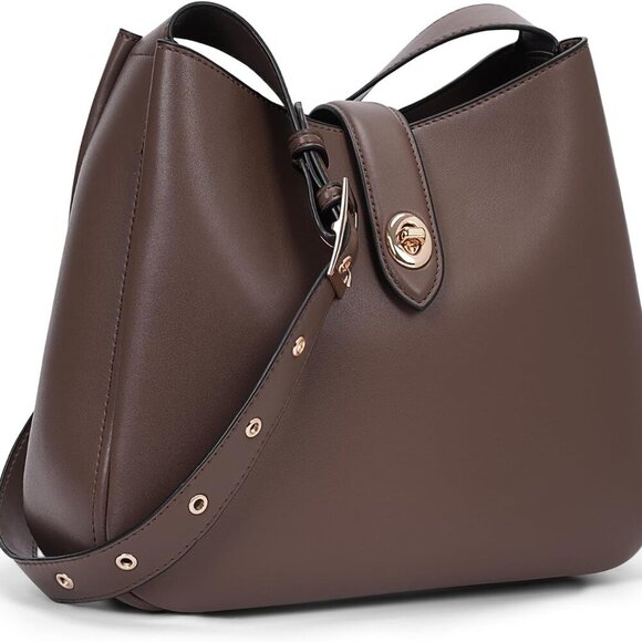 Elegant Vegan Leather Hobo Bucket Bag for Women - Adjustable Strap & Chic Style - Picture 1 of 6